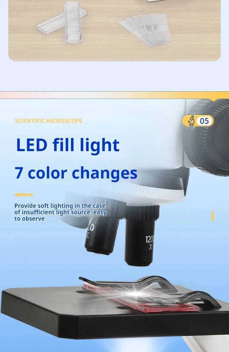 Microscope Color Matching 300X 1200X Microscope Kit Lab Multiple Colors LED... From Early_spring1 ...