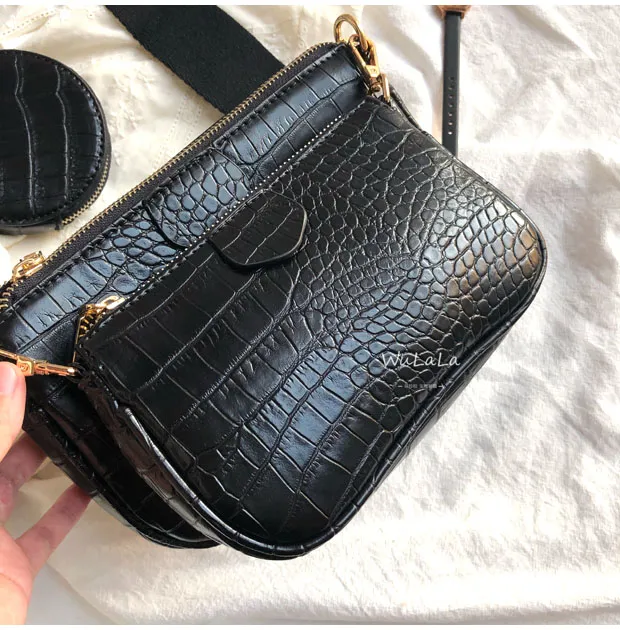 Women's Satchel Crossbody Bag – Crocodile Print PU Leather, Chain Strap, Luxury Shoulder Bag Purse - View #7