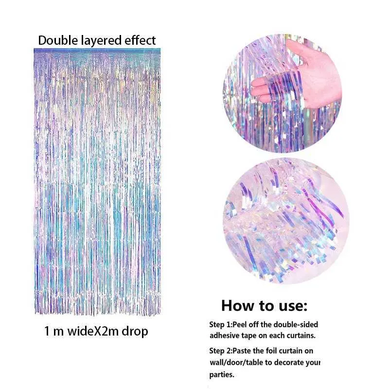 2 Pack Christmas Table Skirts - Red Silver Green Metallic Tinsel Fringe Tablecloth