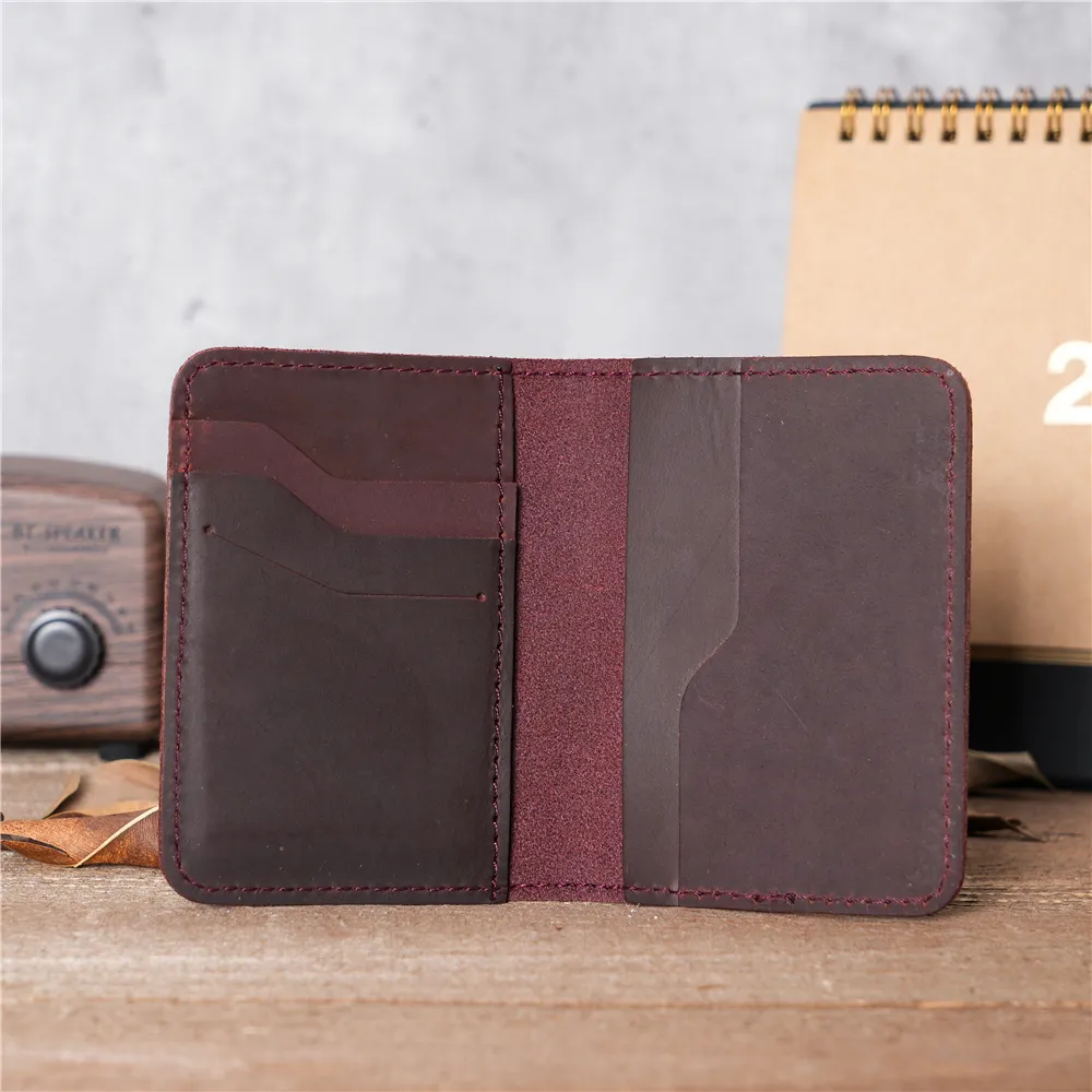 Men's Genuine Cow Leather Card Wallet Small Credit Card Holder