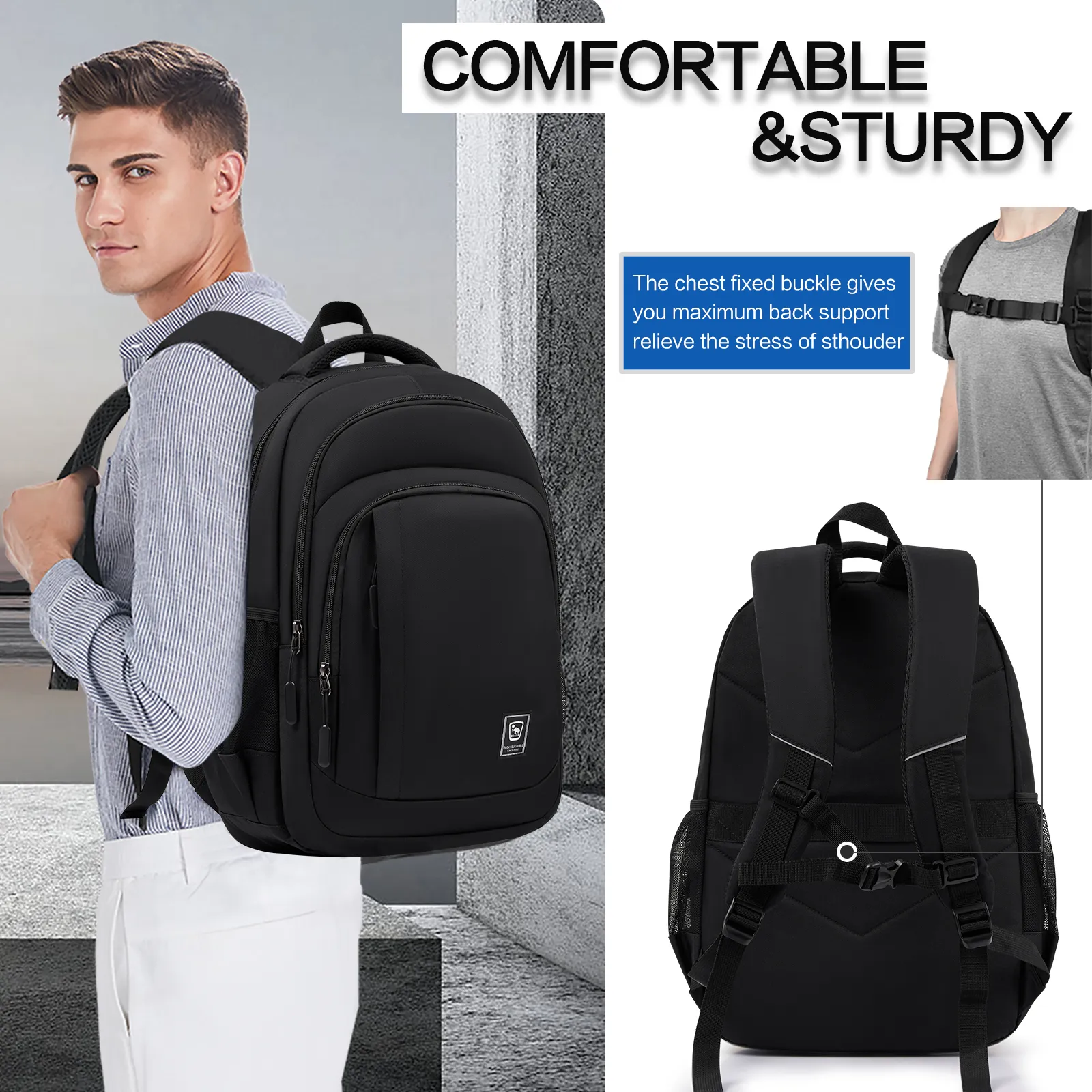 15 inch laptop waterproof backpack Lohol Water Resistant with Mulitiple Pockets for School Travel Outdoor College, 15.6 Daypack for Men and Women (Blue) : Electronics grey and tactical camouflage 14/15 Inch Laptop Backpack For