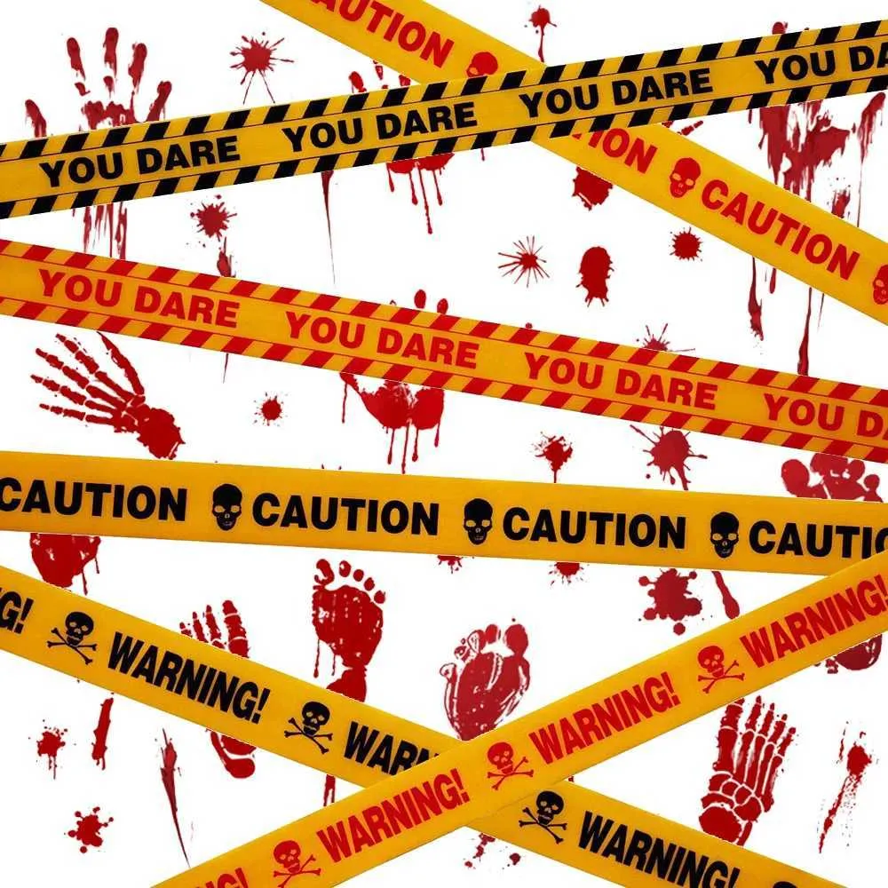 Spooky Halloween Decorations: Blood Handprint & Footprint Stickers ...