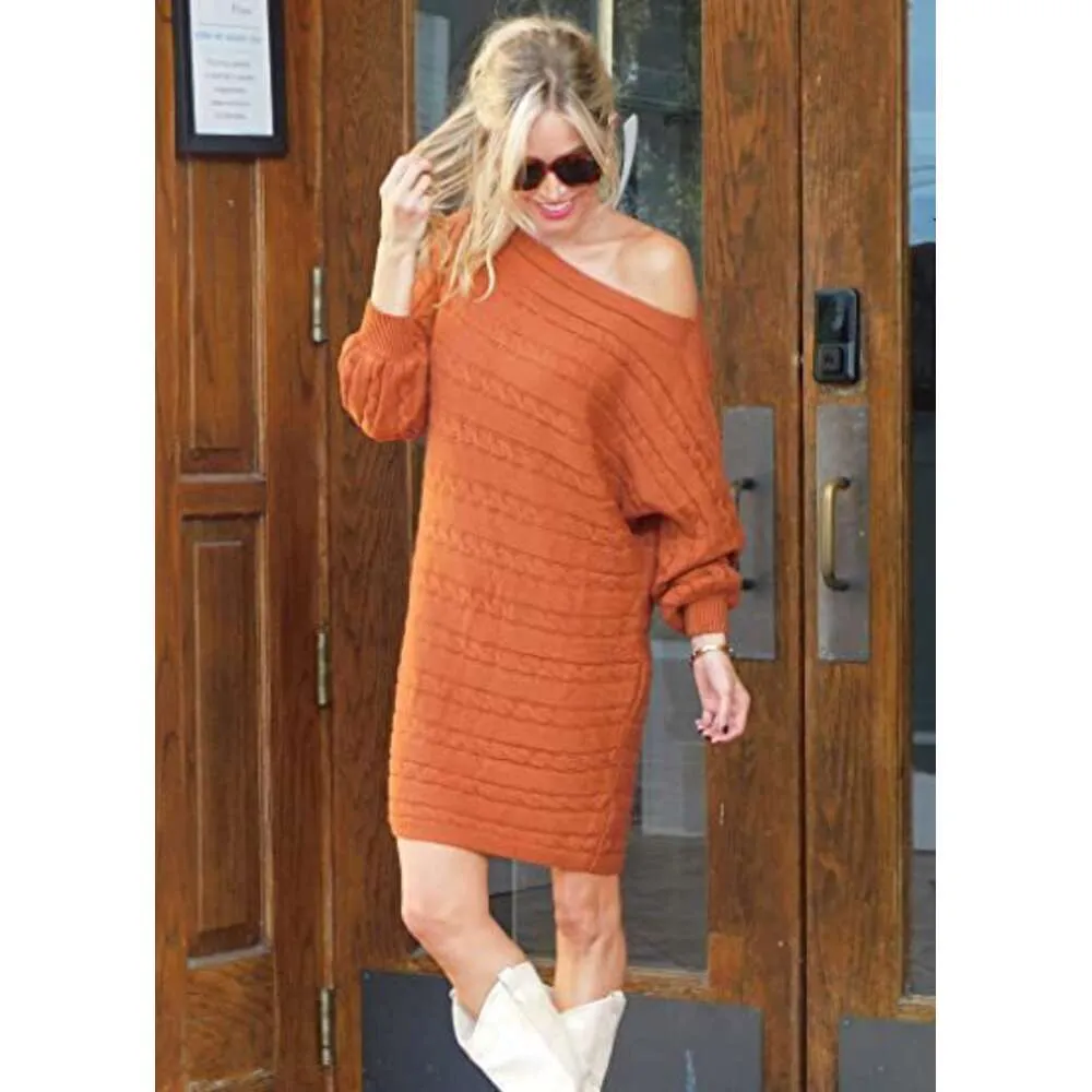 Off Shoulder Sweater Dress Women Long Sleeve Batwing Cotton Hoodie for  Autumn Winter Party from Dhgate Women's Knits & Tees - price 30.16