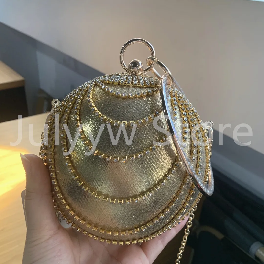 YYW Elegant Rhinestone Round Gold Beaded Clutch Bag For Women Perfect For Weddings Bridal Parties And More From Annides 35.99 DHgate.Com