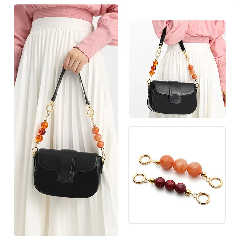 Bag Straps Replacement: Pearl Beaded Extension Chain for Crossbody Bags,  Lightweight Replacement Handbag Straps for Daily Use