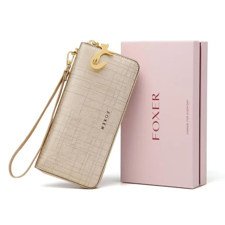 FOXER Womens Split Leather Bifold Wallet With Wristlet Fashionable Card Holder Wallet With Coin Zip Cellphone And Money Bag From Coisinistore 29.63 DHgate.Com