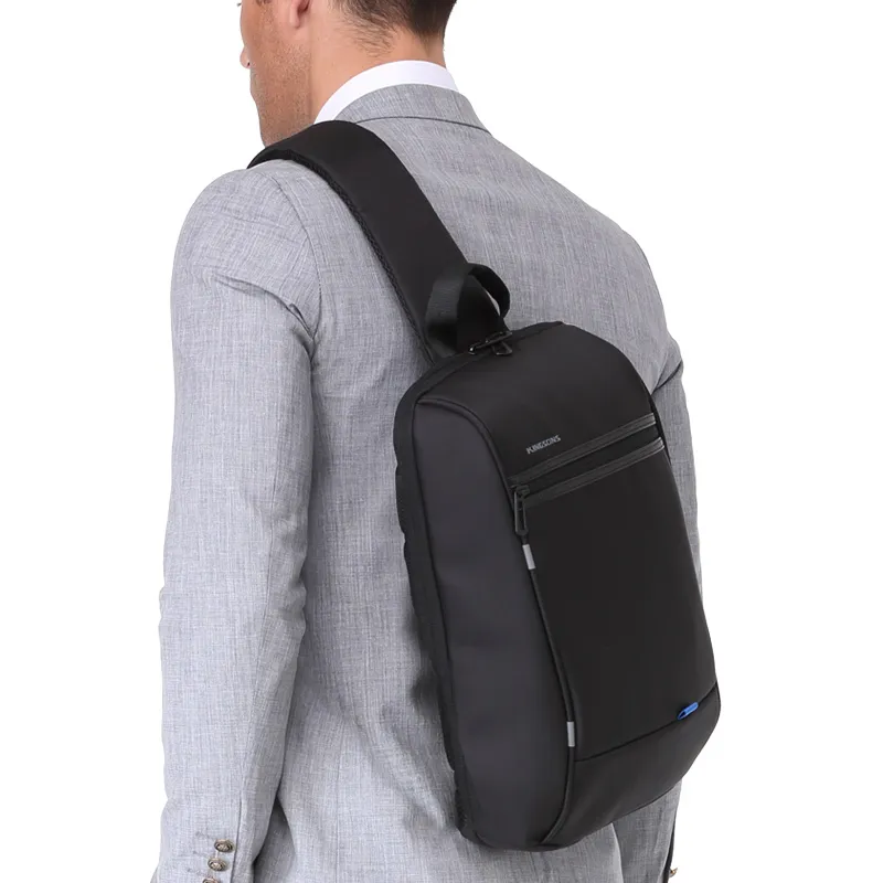 Sling Messenger Laptop Backpack w USB Charging Port Waterproof Anti Theft Sling Bag Fits 13.3 Laptop Men Women