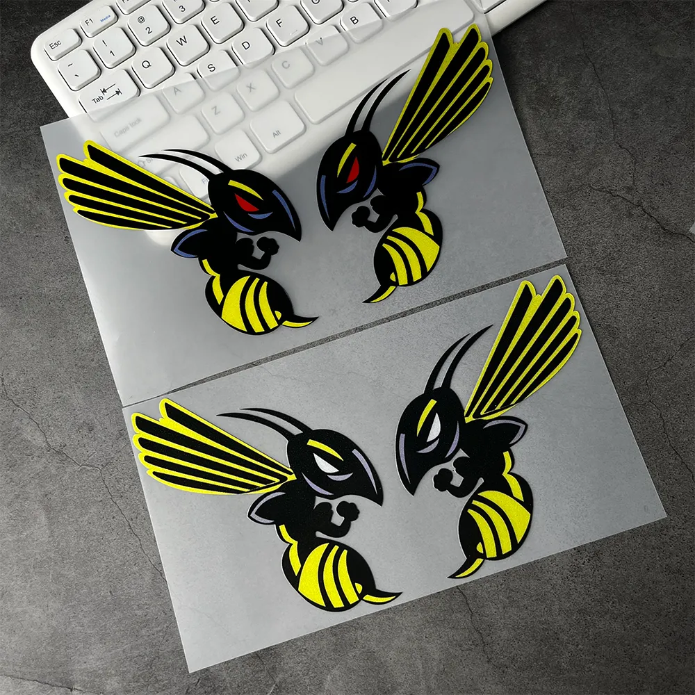 Reflective Angry Bee Car Stickers - 92db Hornet Bee Decals for ...