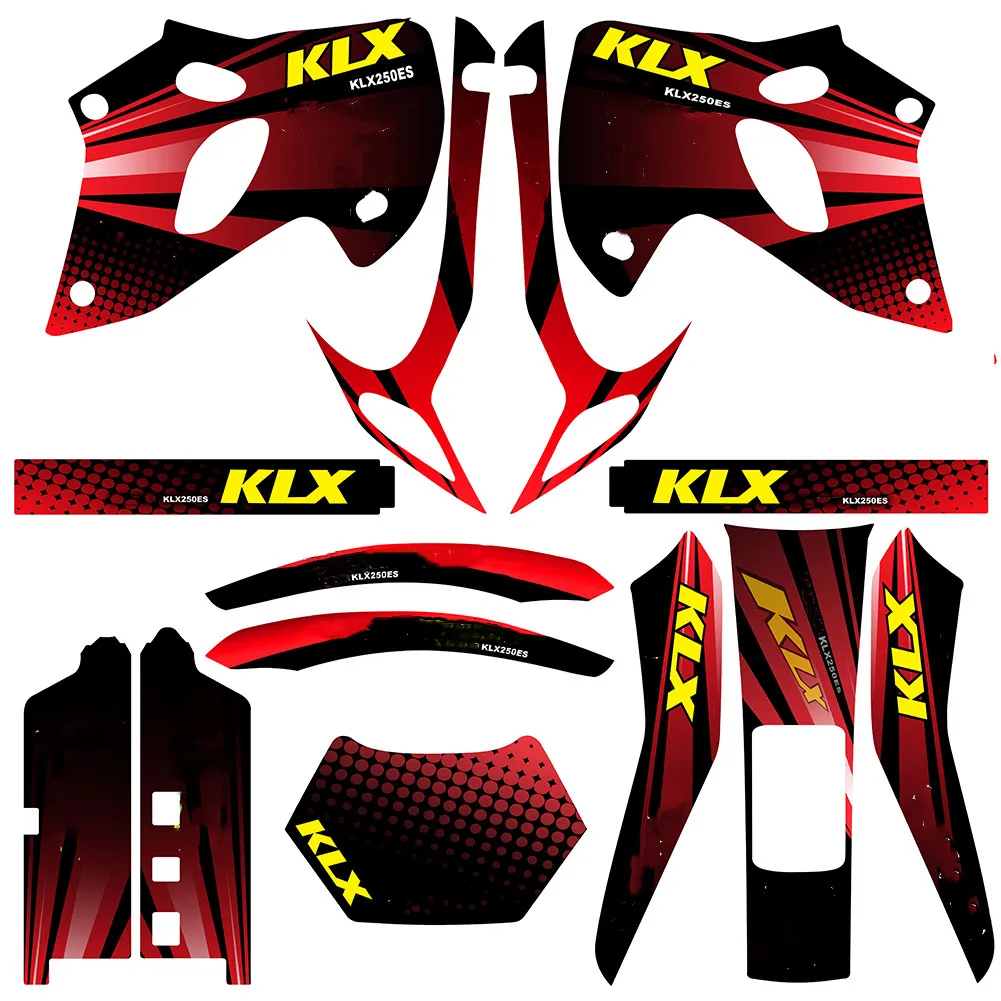 Motorbike Vinyl Stickers for 250 KLX Fairings: Premium