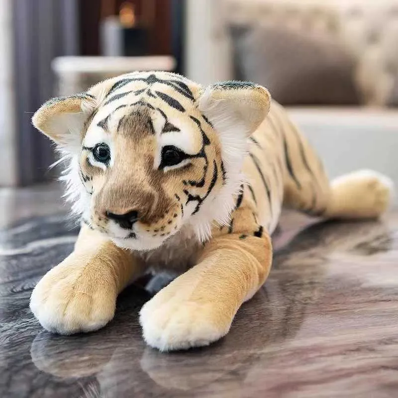 35-58cm Realistic Animal Plush Toys Soft Huggable Lion, Tiger