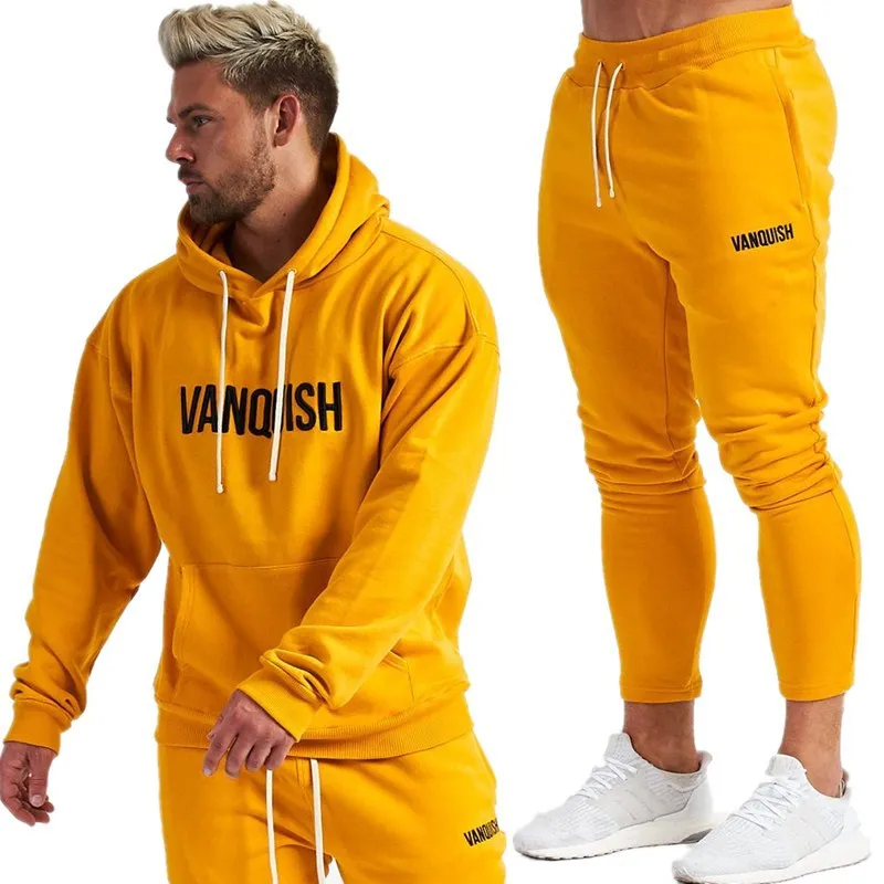 Mens yellow tracksuit hot sale