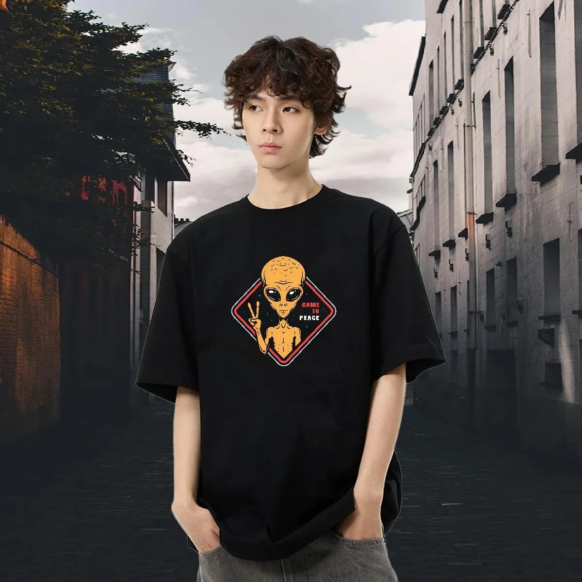 Camiseta De Ropa De Calle 100% De Algodón De Algodón Para Hombres