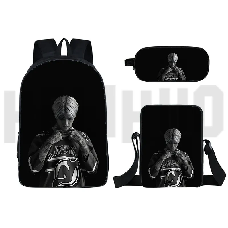3-Piece Anime Rapper Lil Peep 3D backpack lunch bag set for Teenage ...