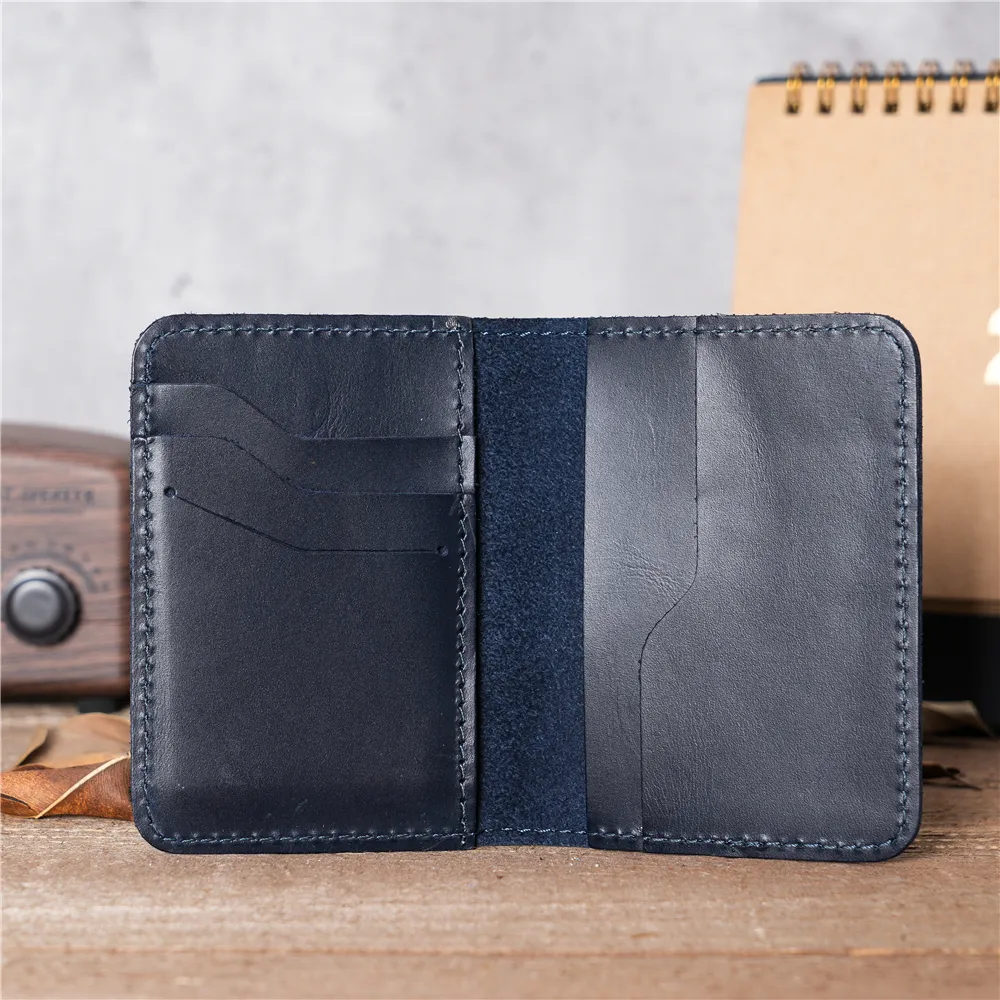 Men's Genuine Cow Leather Card Wallet Small Credit Card Holder