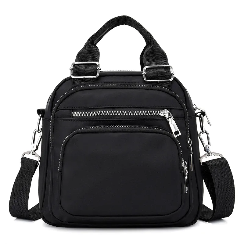 2024Zipper Pocket Nylon Crossbody Bag for Women - Small Mini