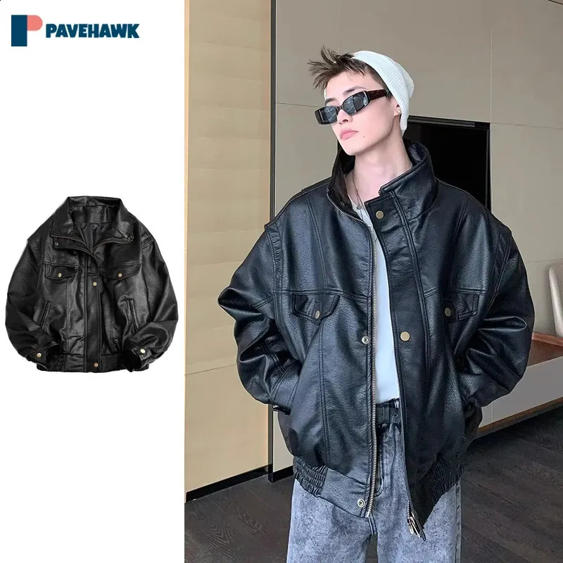 Moto Jacket With Fur, Retro Style Faux Leather Motorcycle