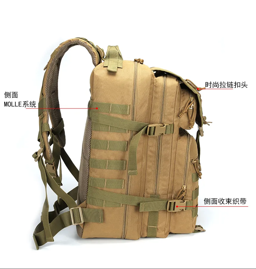 Man Pack Rucksack Army Men's 45L Army Military Tactical travel backpack...