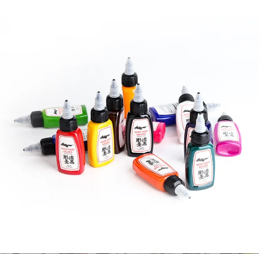Vibrant Inks Premium Tattoo Inks Set - 14 Vibrant Colors, 15ml Each - Body Ink ...