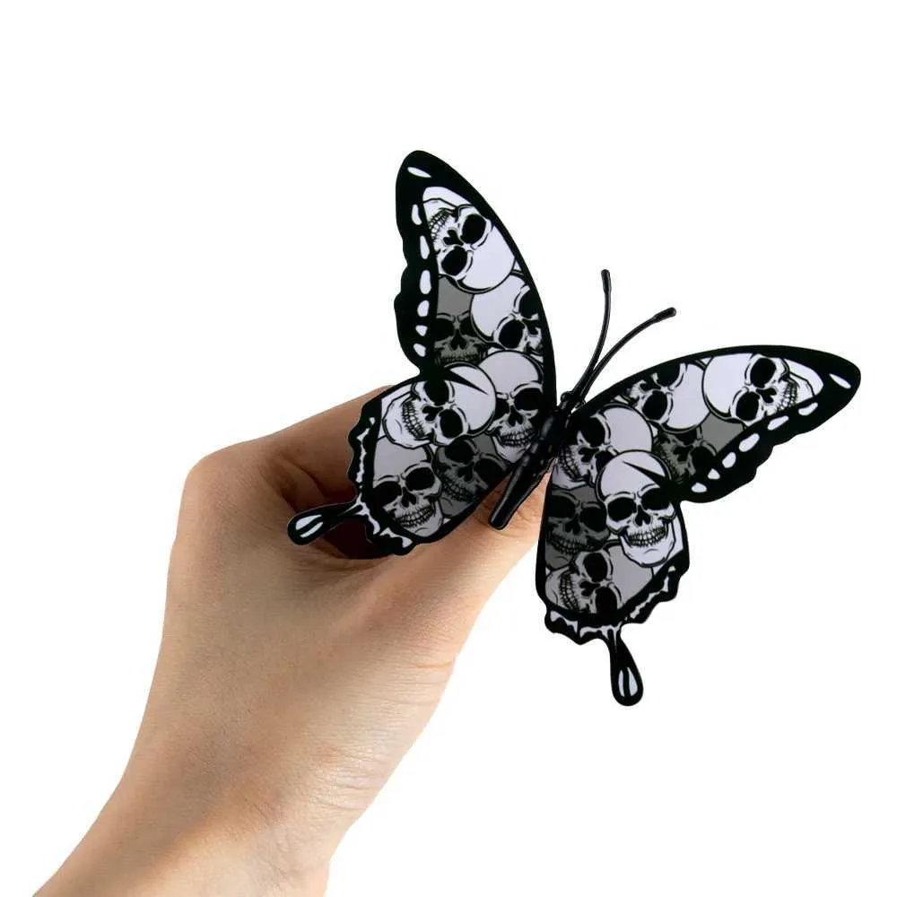 Calcomanías De Pared De Halloween De Mariposa Negra 3D: 12/Calcomanías De  Calavera De Miedo Para Decoración De La Casa Embrujada De 5,64 € | DHgate, image size:1000x1000