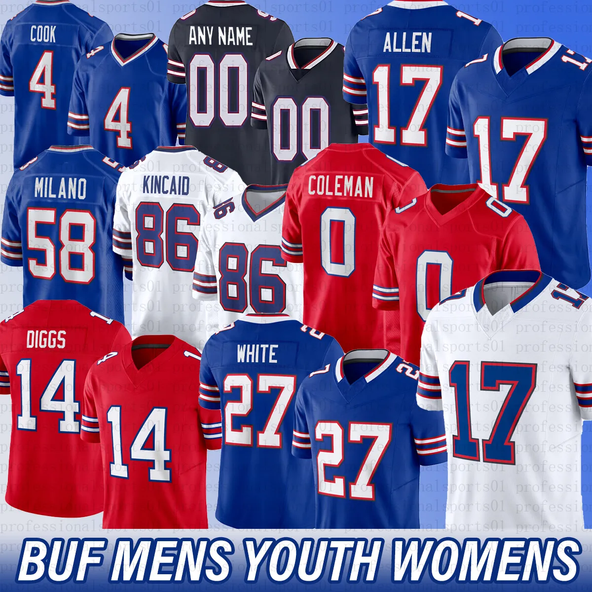 Buffalo Football Jersey Collection Allen, Miller, Knox More! Bills Team  Gear, Game Day Apparel, Limited Edition Fan Jerseys Buy Now!