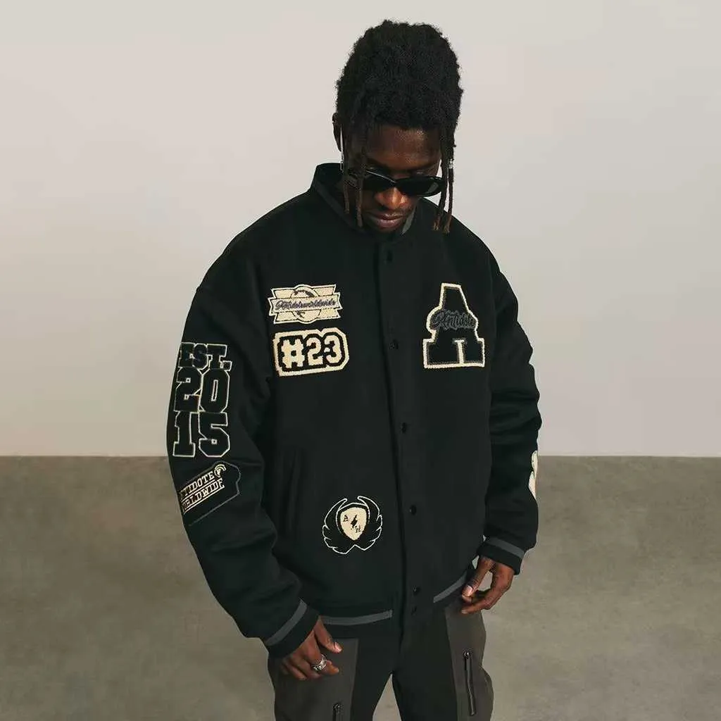 Mens Jackets Blockbuster High Street Baseball Outfit Mens Spring Fall 2024 Hipster Embroidered Jacket Loose Hip Hop Jacket T240802 From 7 44 DHgate