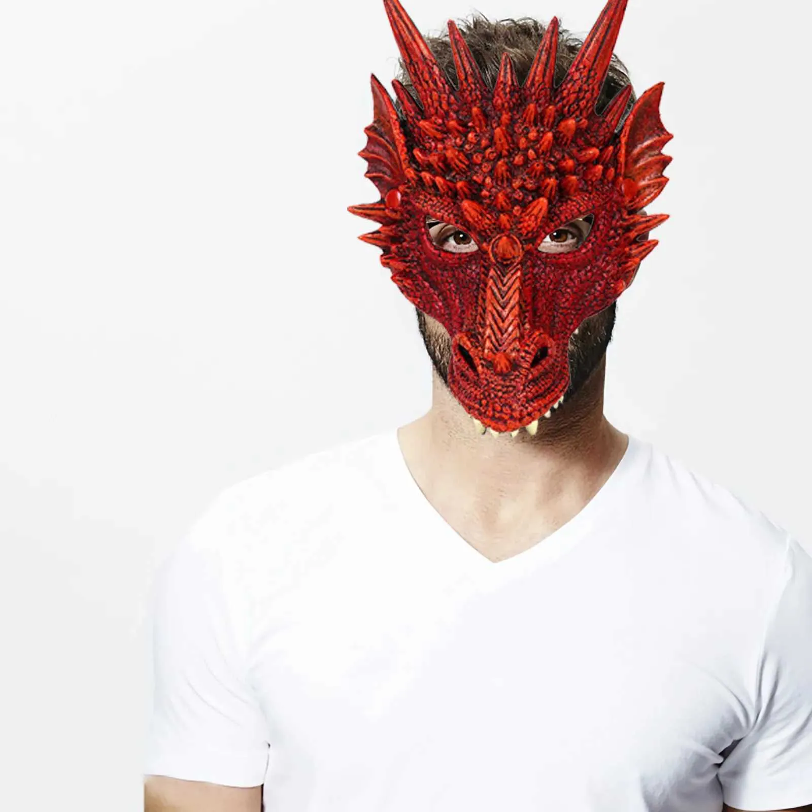 Masque de Dragon d'horreur d'halloween, Mardi Gras, fête de carnaval, mousse PU 3D, masque de Dragon, mascarade, accessoires de Cosplay, vêtements