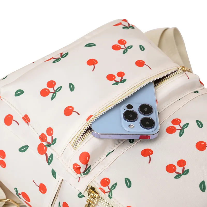 Fashion Cherry Pattern Waterproof Nylon Backpack ... From  display picture 2