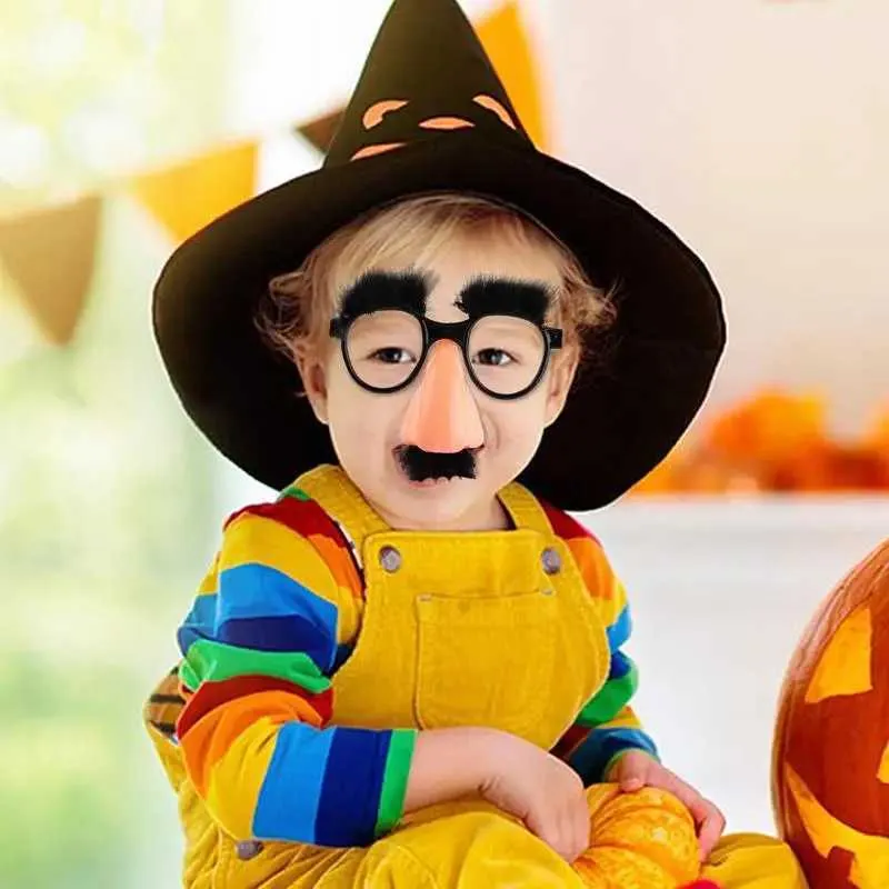 Lot De 2 Lunettes Drôles Avec Nez Et Moustache - Accessoire Déguisement Humoristique, Carnaval, Halloween, Fête - Unisexe Adulte