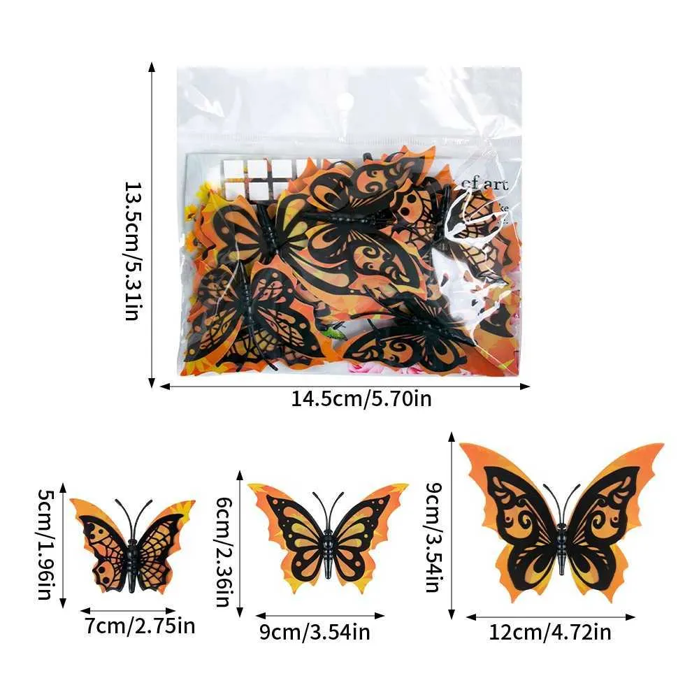 Calcomanías De Pared De Halloween De Mariposa Negra 3D: 12/Calcomanías De  Calavera De Miedo Para Decoración De La Casa Embrujada De 5,64 € | DHgate, image size:1000x1000