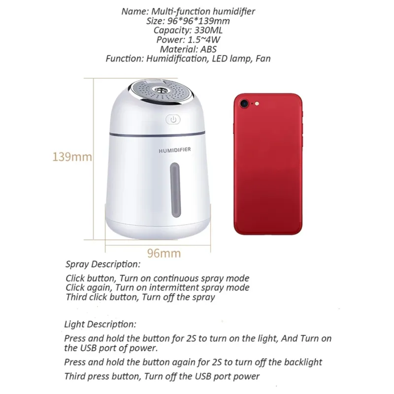 3-in-1 Mini USB Essential Oil Diffuser - Portable Ultrasonic Air ...