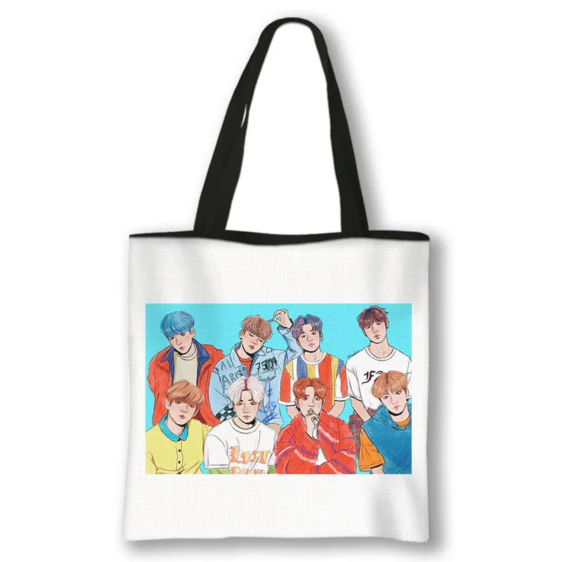 ATEEZ Printed Tote Bag, Cute Black Casual Shoulder Bag | DHgate