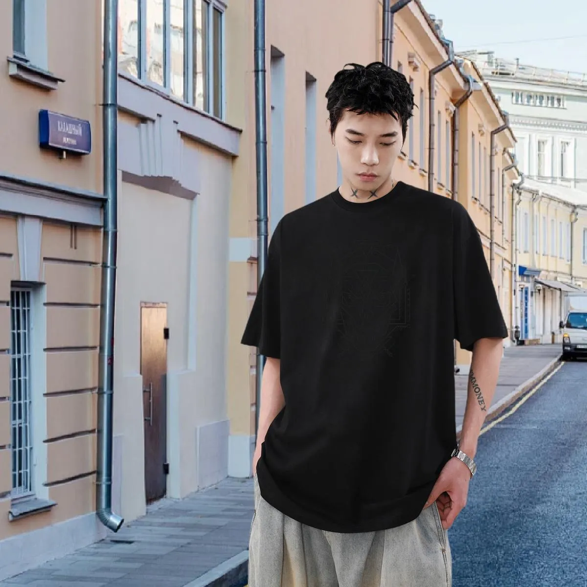 Custom Mens 4XL T-Shirts - 230g Pure Cotton Oversized Casual Tops ...