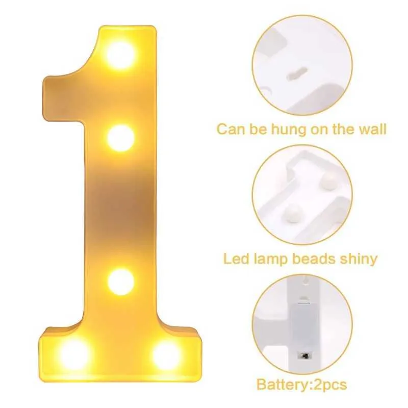 Décoration Fête LED Chiffres Lumineux LED 30/40/50 - Décoration Anniversaire - 100cm - Piles AA Chiffre Anniversaire Geant