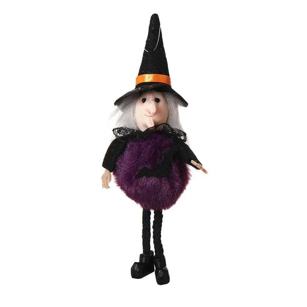 Halloween Black Cat Plush & Pumpkin Witch Pendant - Spooky Season Decor ...