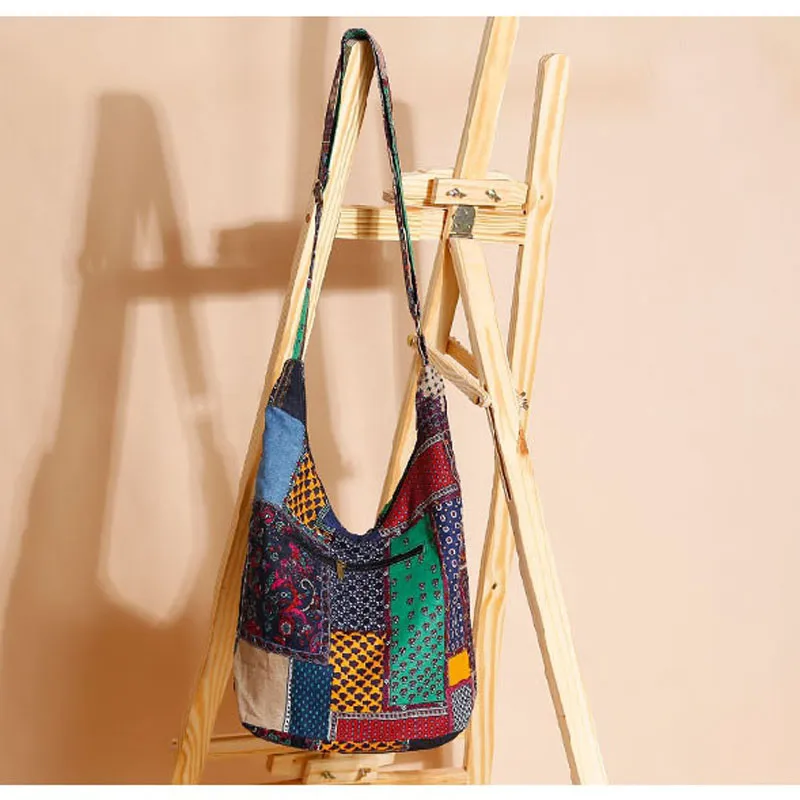 Vintage Cotton Adjustable Strap Bohemian Bag For Women Sling Shoulder And Crossbody Denim Handbag With Free Gift From Annides 27.9 DHgate.Com