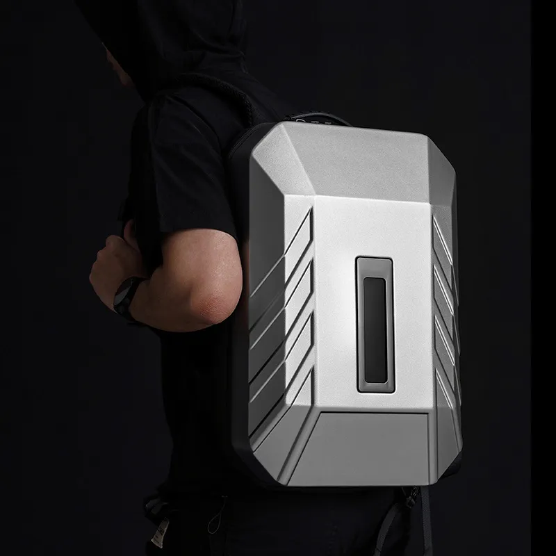 Men's Hard Shell Business Laptop Backpack with Anti-Theft Password and ...