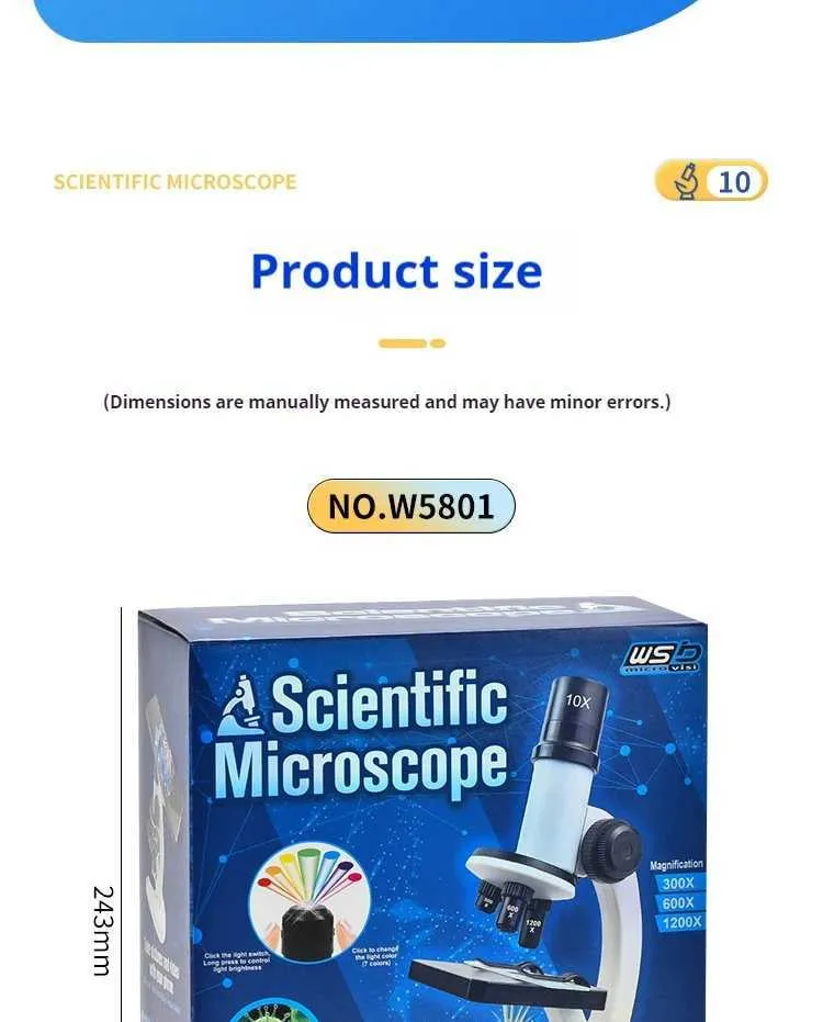 300X 1200X Microscope Kit Lab Multiple Colors LED... From Early_spring1 ...