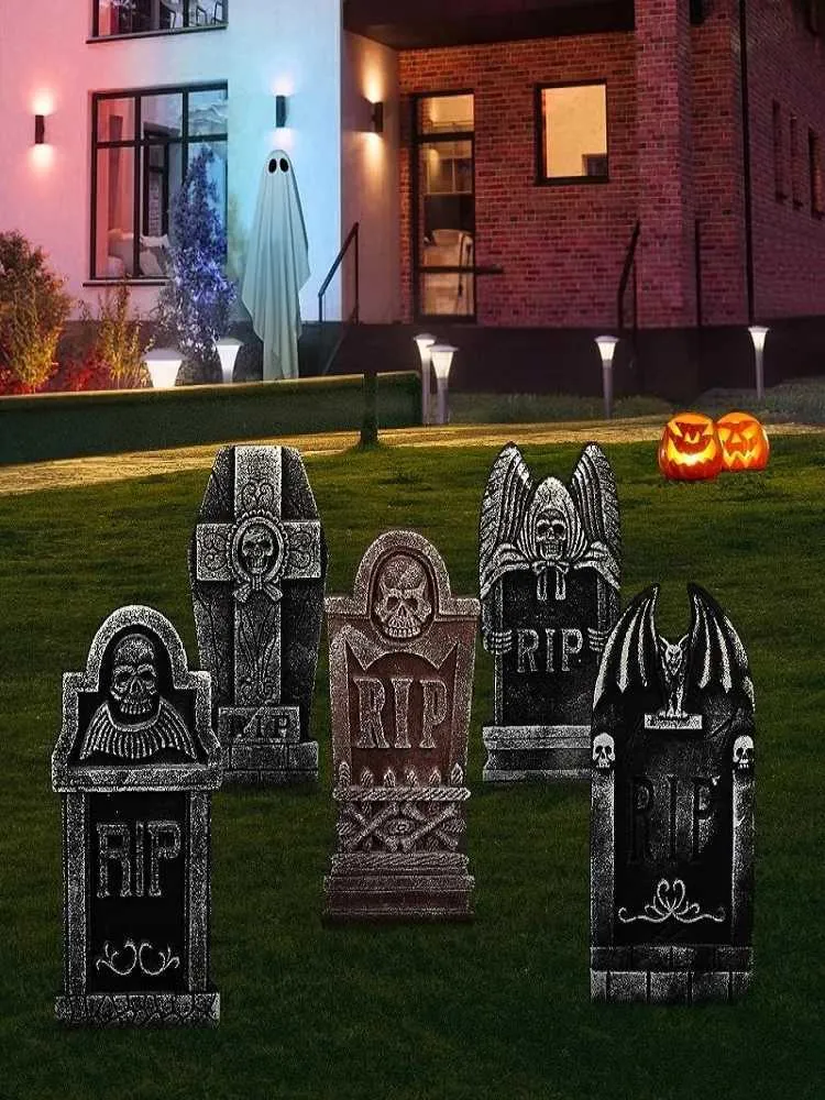 Lot De 4 Pierres Tombales En Mousse GameXcel – Déco Halloween Extérieur – Grand Modèle