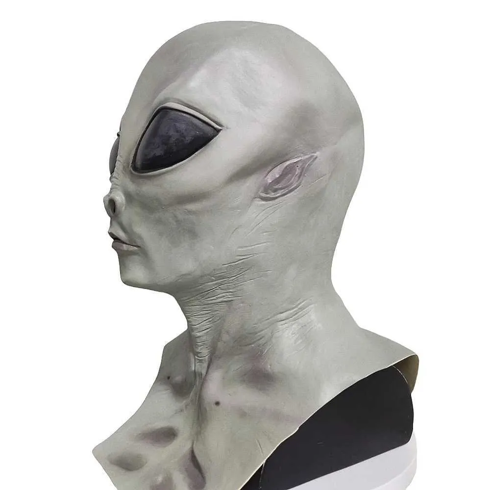 Masque Alien Tête Complète En Latex - Pour Halloween, Cosplay SF - Vision Et Respiration Faciles - 13