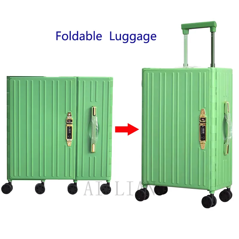 High-Tech Folding Carry-On Luggage Bag with Wheels Innovative Rolling  Travel Suitcase in Various Colors