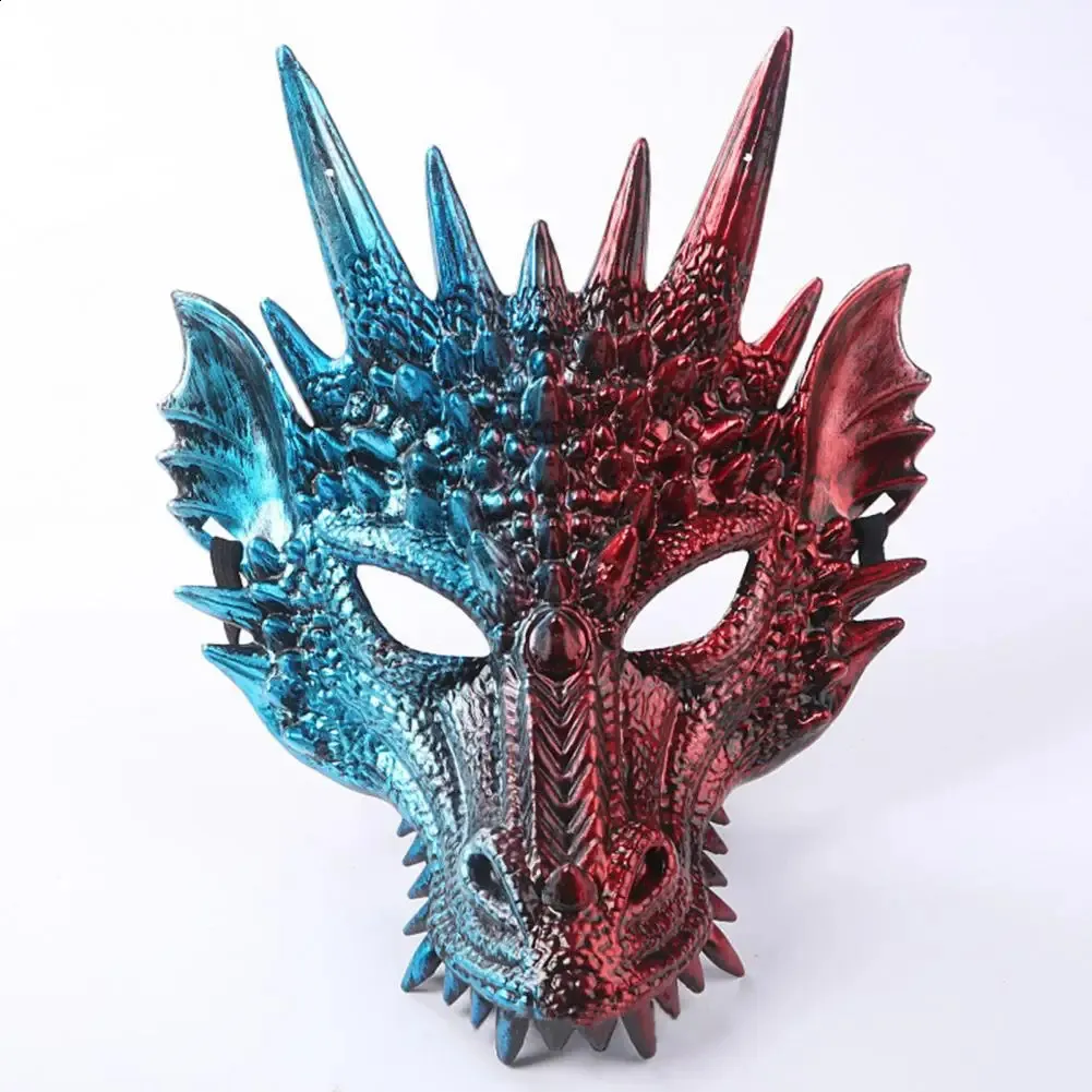 Vivid Multicolor 3D Dragon Face Mask Headgear for Cosplay, Stage Shows ...