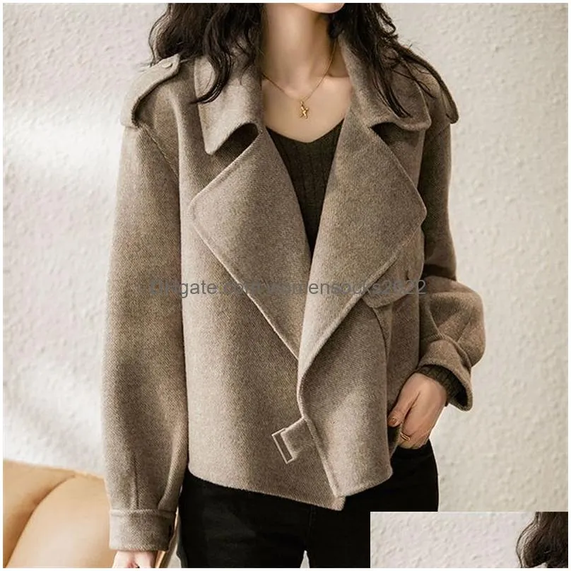 ジャケット・アウター argue WOOL SHAGGY SHORT JACKET COAT Winter Faux-Fur Jackets Women's Short Shaggy Coat Cropped Parka