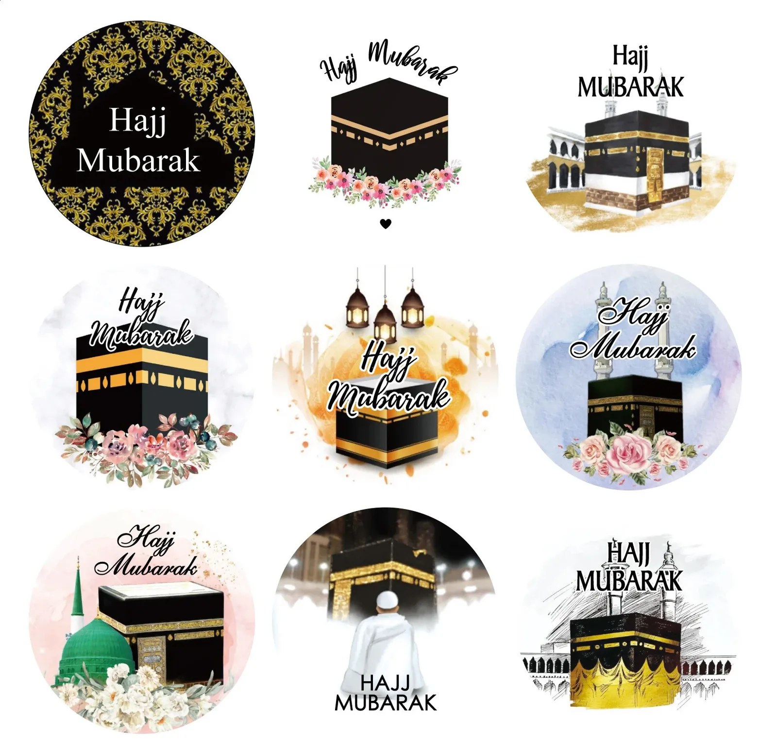 384 Adesivi Eid Mubarak Ramadan - Decorazioni Festa Musulmana