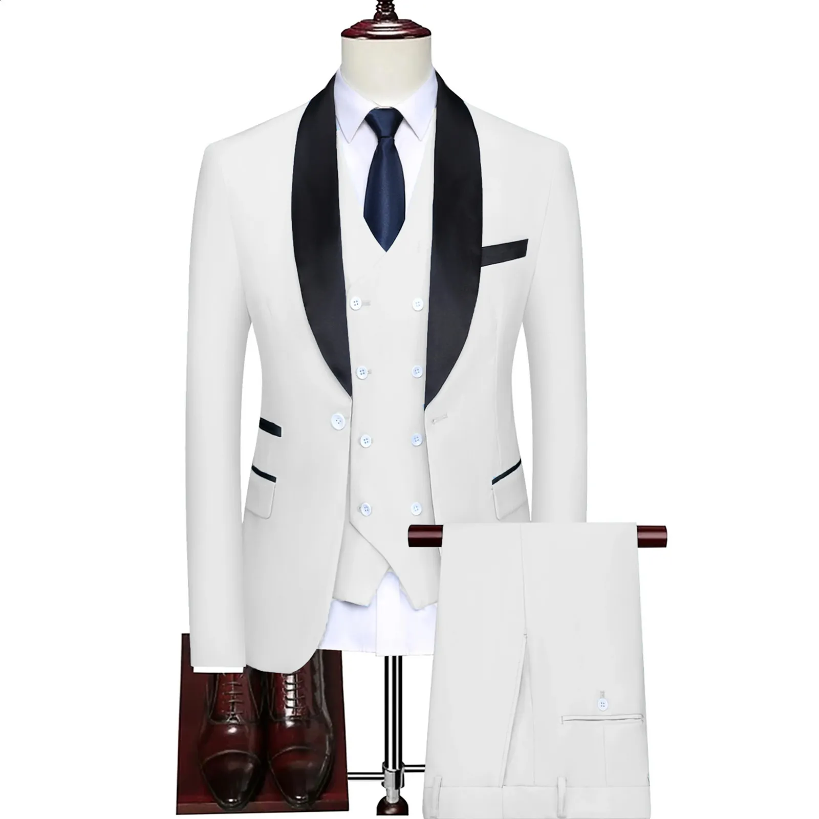 240802 Mens Business Casual Suit Set Blazer, Vest & Dress Pants