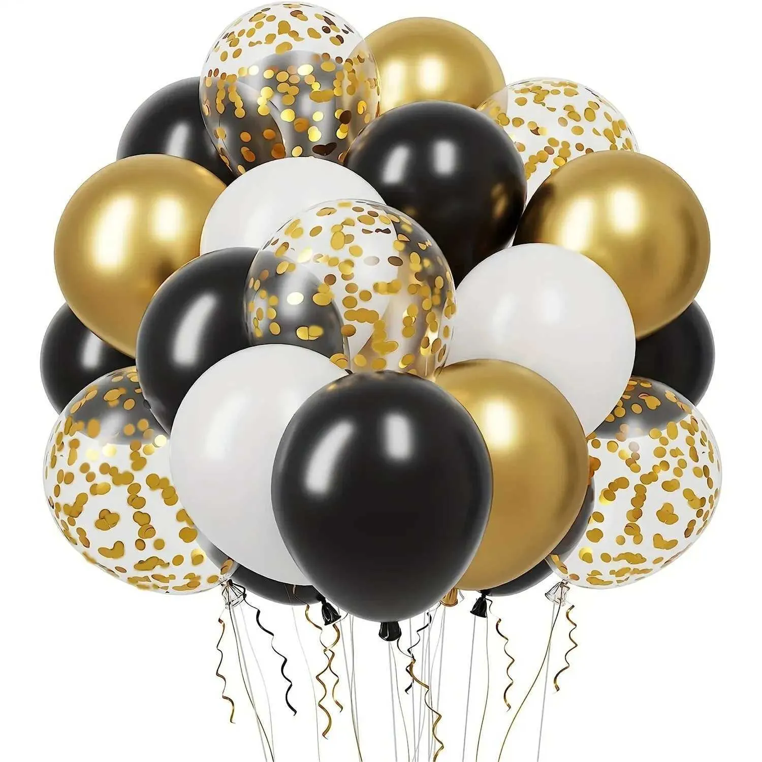 60 Ballons Halloween Latex – Noir, Orange, Blanc – Pour Décorer Fête, Maison, Anniversaire Effrayant