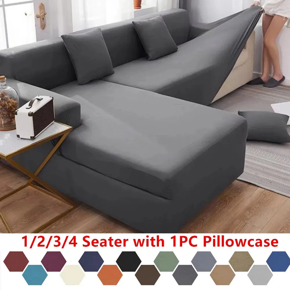 DHgate.com:2024 UpgradedElastic Sofa Cover, Solid Color