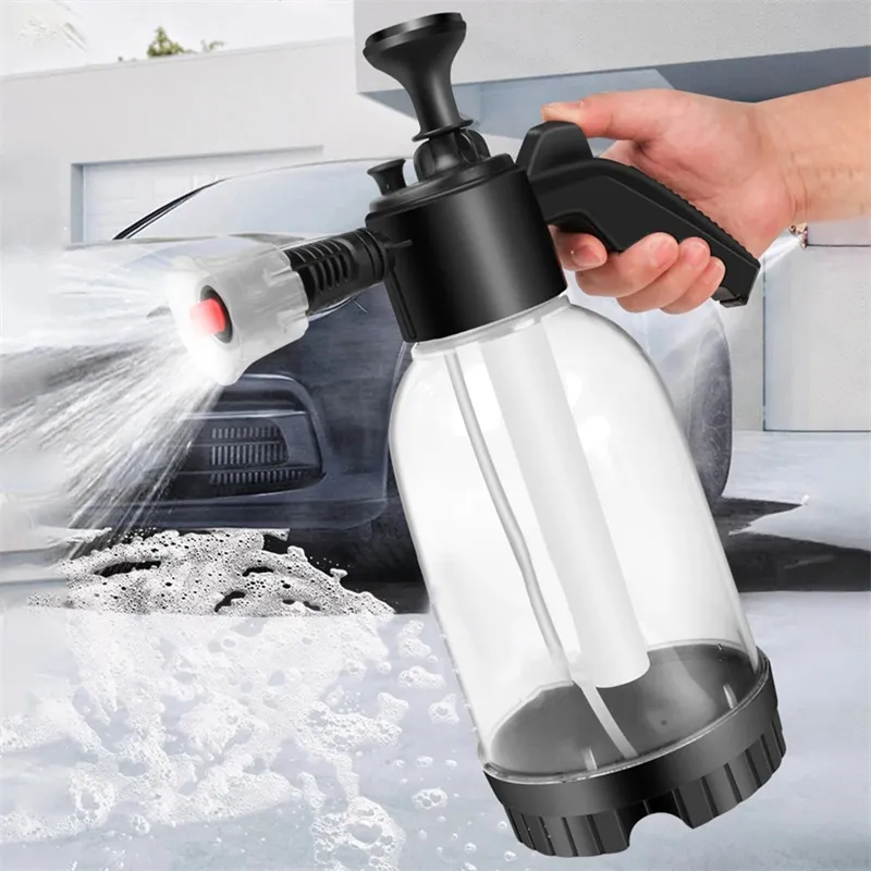 Pulvérisateur Mousse Lavage Auto 2L - Pompe Manuelle, Buse Réglable, Pour Voiture, Jardin, Surfaces Extérieures