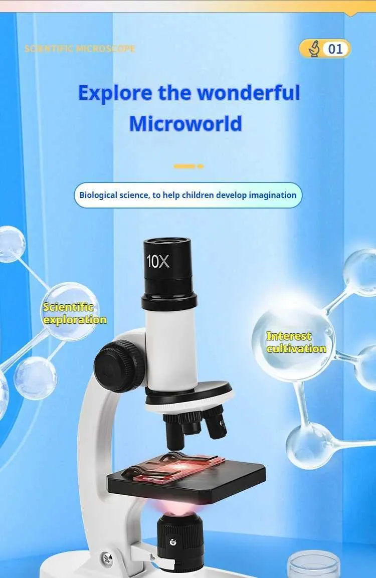 300X 1200X Microscope Kit Lab Multiple Colors LED... From Early_spring1 ...