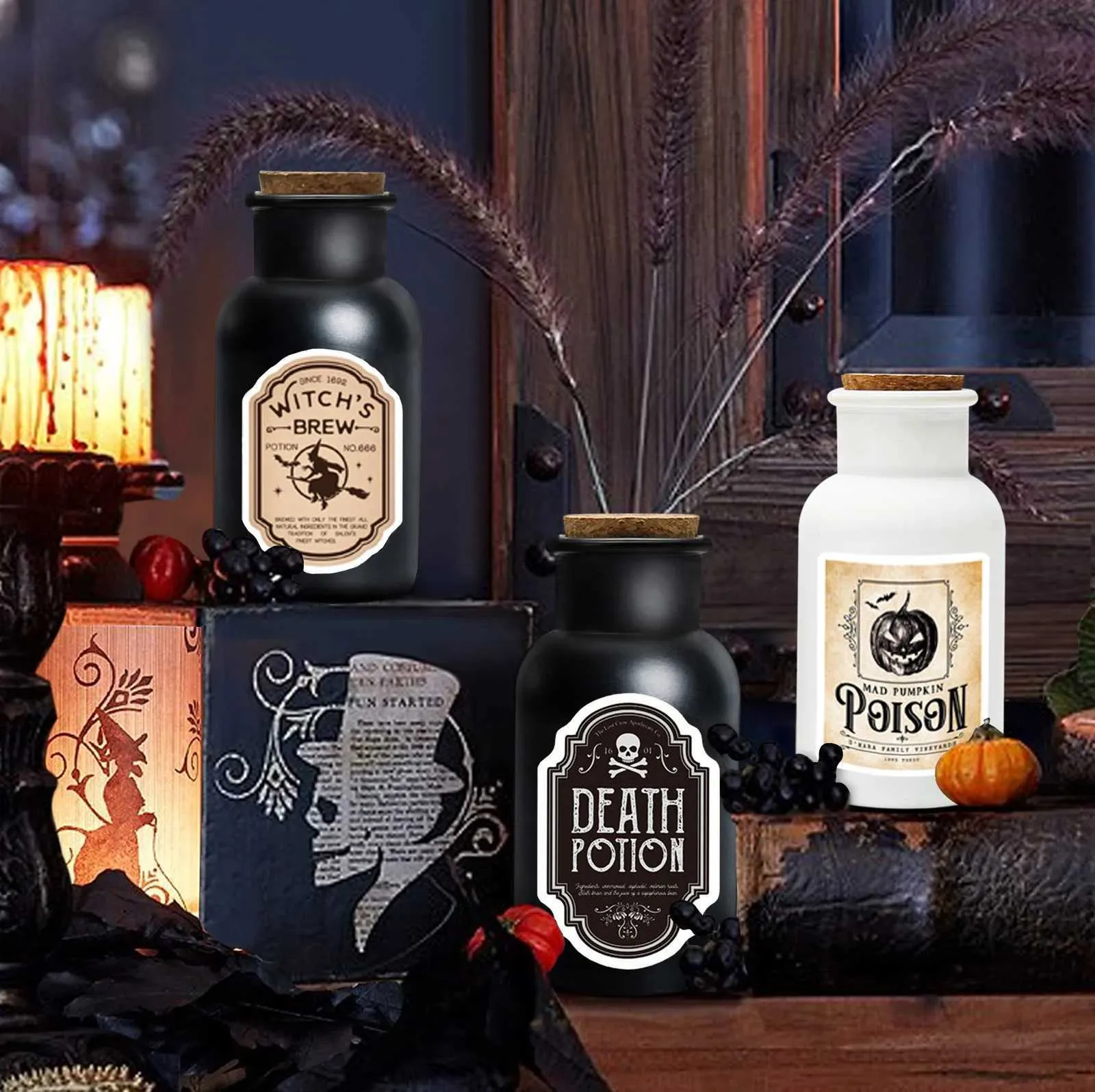 WEBEEDY – Kit De 8 Collares De Botella De Poción De Bruja DIY Para Halloween