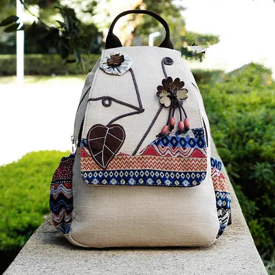 Sac à dos convertible en tissu avec feuilles d'eucalyptus, Sac à main transformable en toile avec imprimé botanique, Sac boho fourre-tout - France